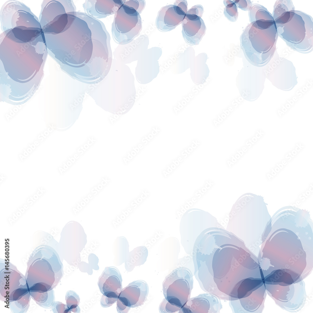 Vector abstract watercolor butterfly background
