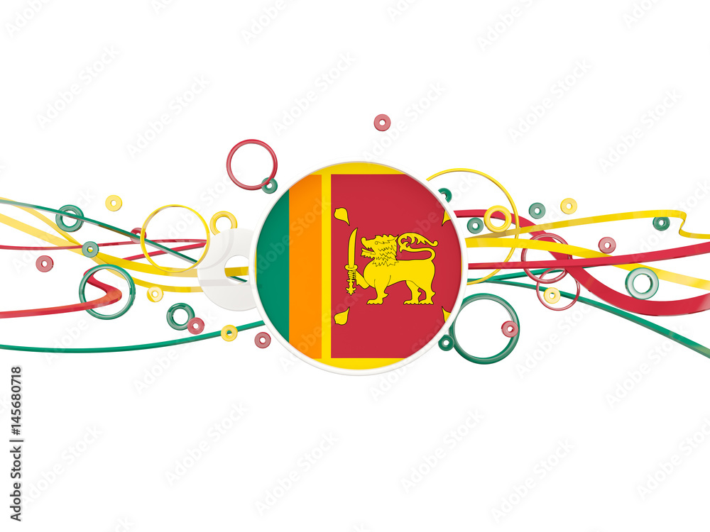 Fototapeta premium Flag of sri lanka, circles pattern with lines
