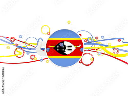Flag of swaziland, circles pattern with lines