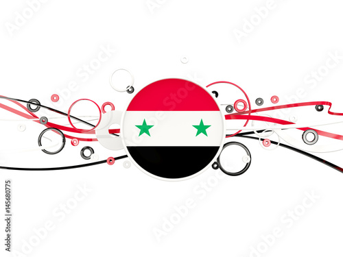Flag of syria, circles pattern with lines