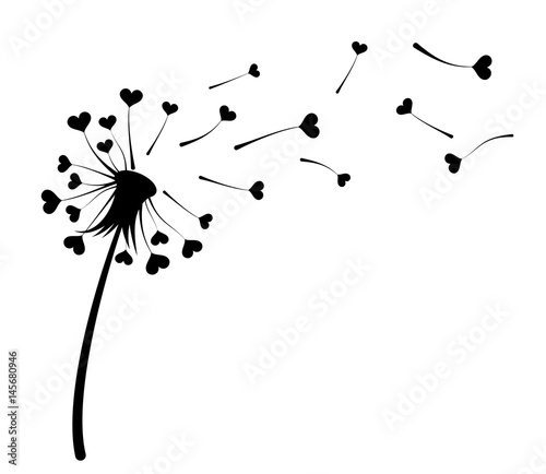 Fototapeta Naklejka Na Ścianę i Meble -  Dandelion with hearts. 