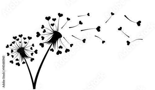 Dandelion with hearts. 