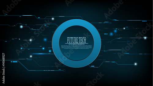 Vector abstract blue future tech circuit background