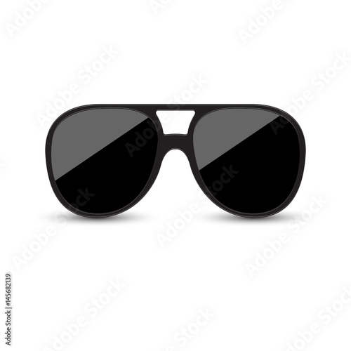 Black round glasses on a white background. Vector illustration.