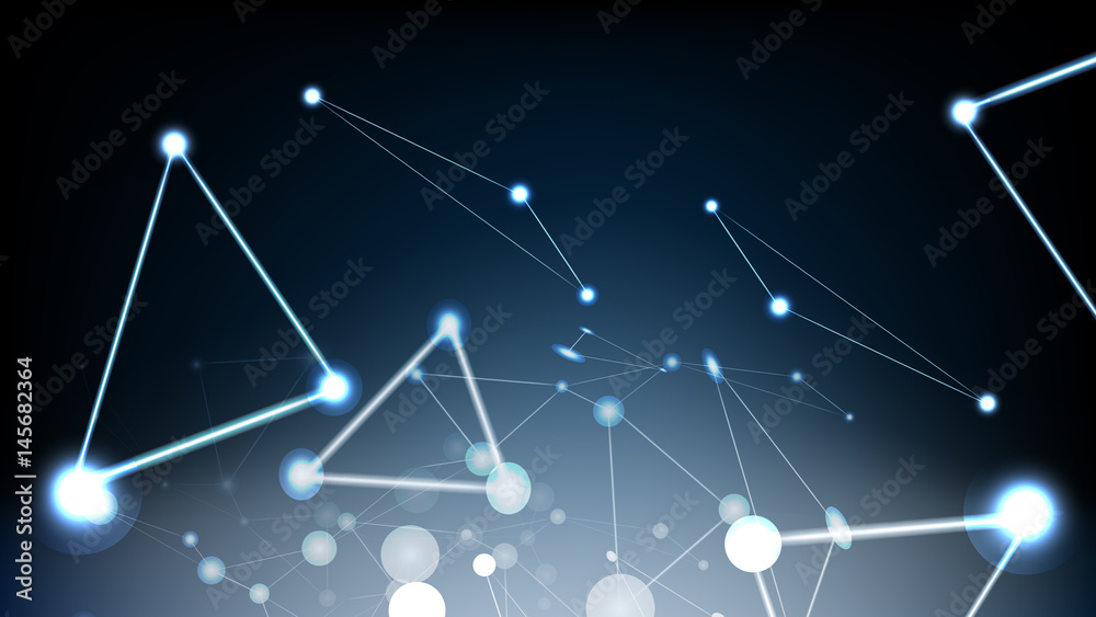 Naklejka premium Vector abstract technological glowing light effect background