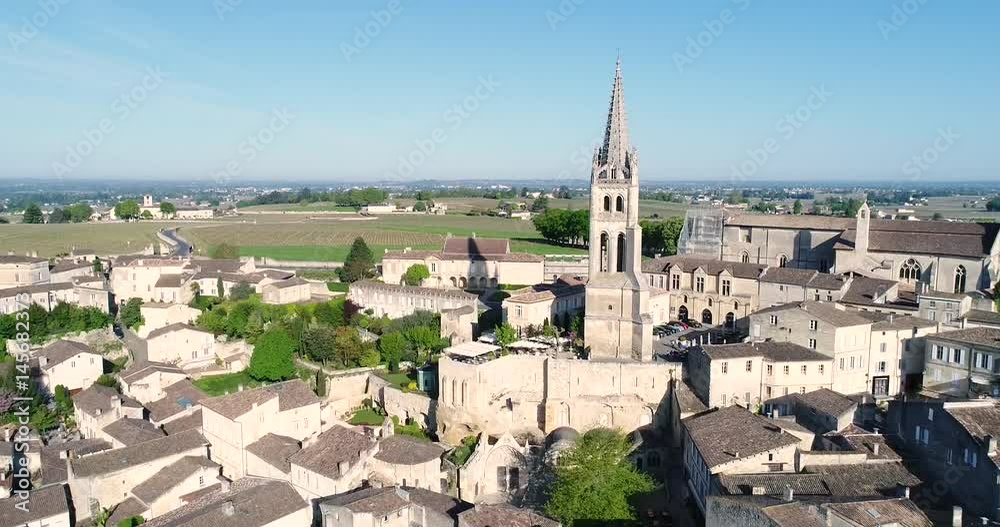 Aerial view of Saint-Emilion, one of the main red wine production areas of Bordeaux region Aerial view of Saint-Emilion, one of the main red wine production areas of Bordeaux region