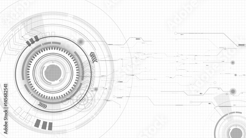 Vector abstract technological sketch background