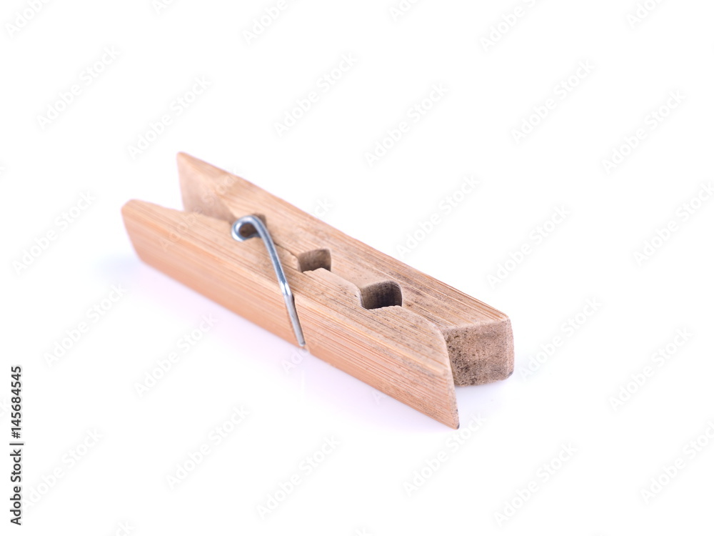 Clothespins on a white background