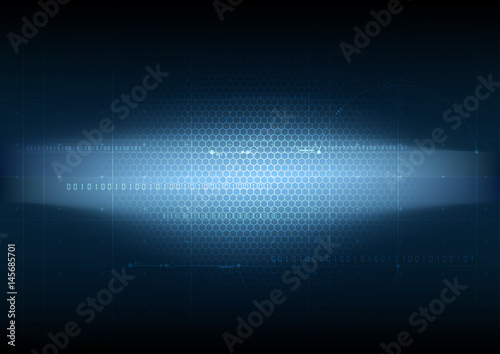 Abstract technological illuminated mesh blueprint vector background