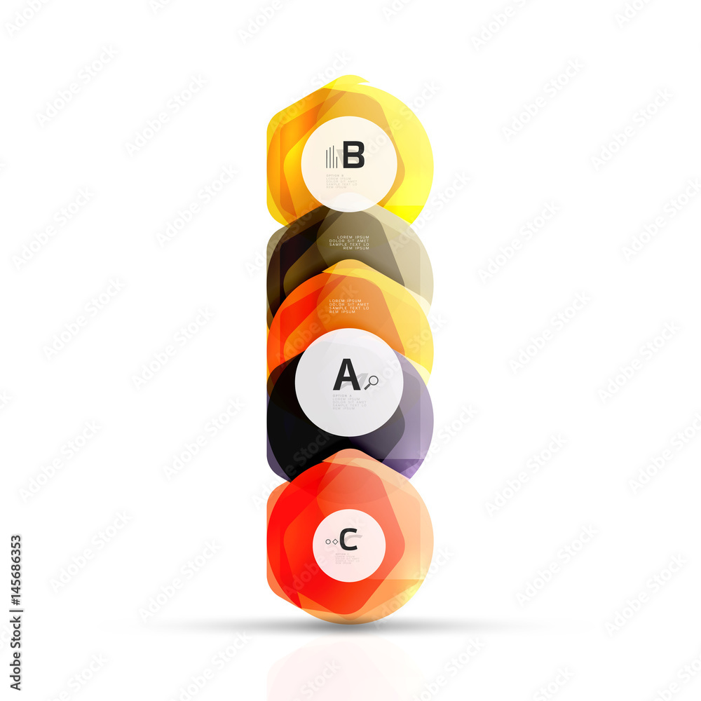Shiny hexagons with infographics options Shiny hexagons with infographics options