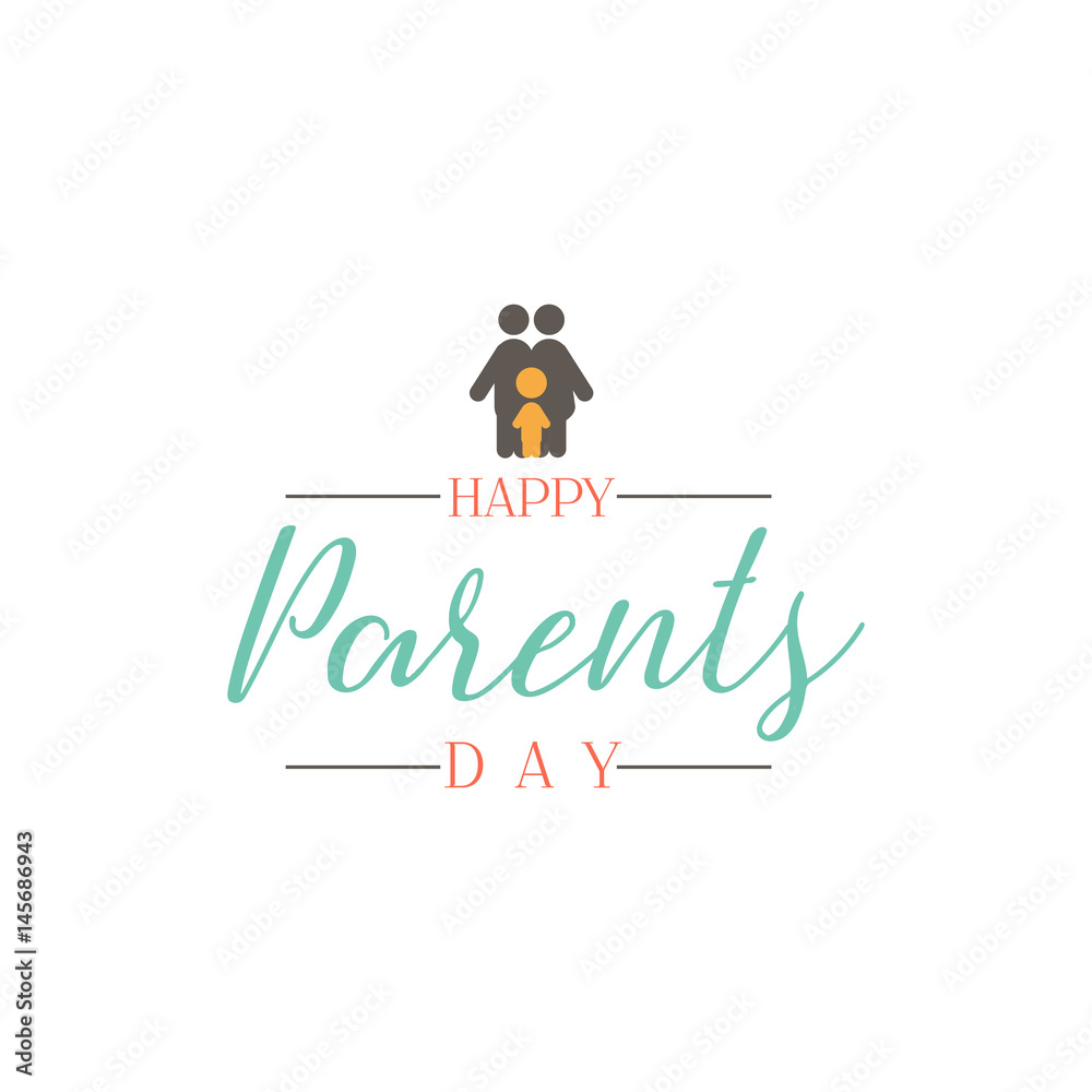 Parents Day badge design . Sticker, stamp, logo - handmade. With the use of typography elements, calligraphy and lettering Parents Day badge design . Sticker, stamp, logo - handmade. With the use of typography elements, calligraphy and lettering