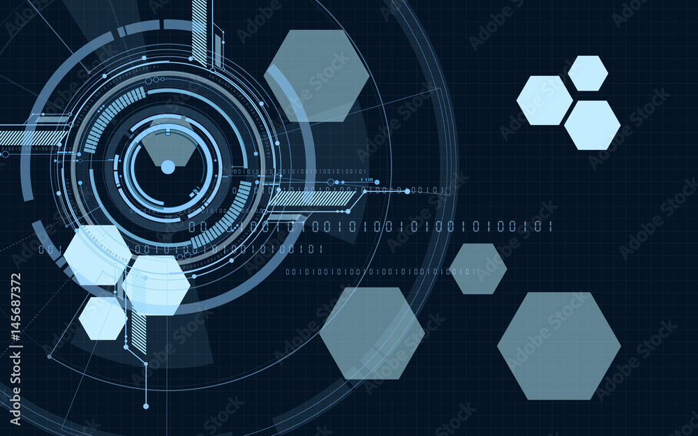 Obraz premium Vector abstract technological digital display background