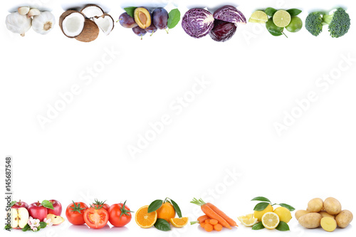 Obst und Gemüse Früchte Äpfel, Orangen Tomaten Essen Textfreiraum Copyspace