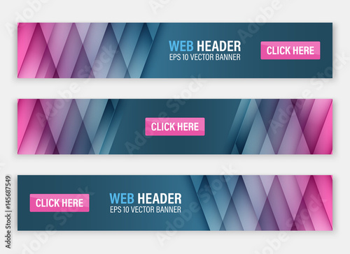 Horizontal vector website header or banner.