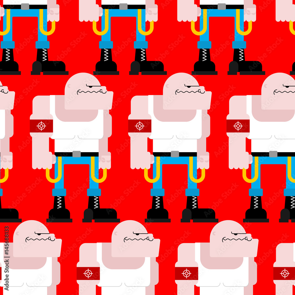 Skinhead seamless pattern. Football bully background. Angry Bad ...