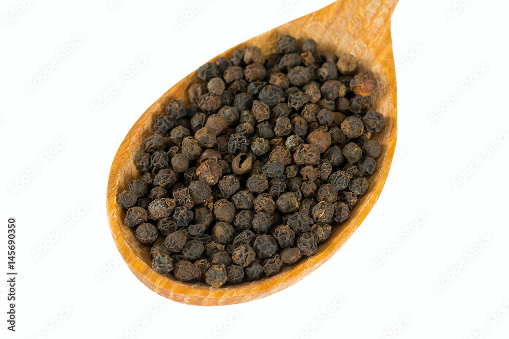 black pepper isolated on white