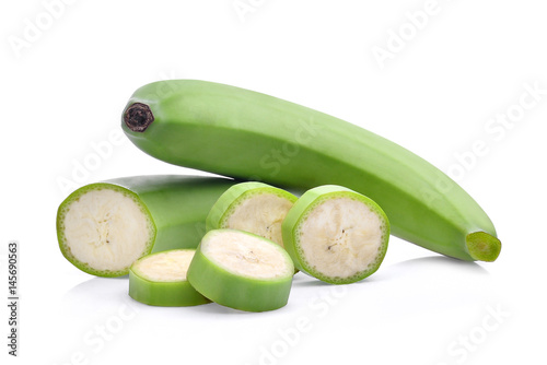 green banana isolated on white background