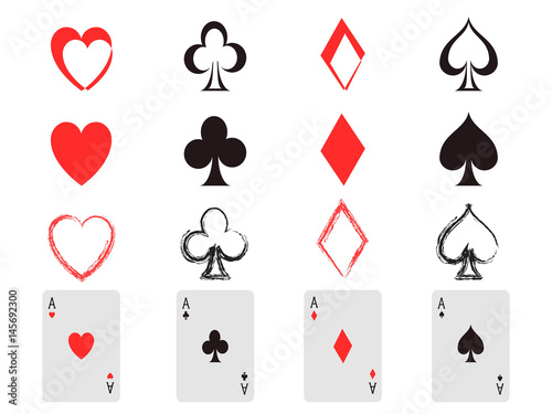 poker card icons set