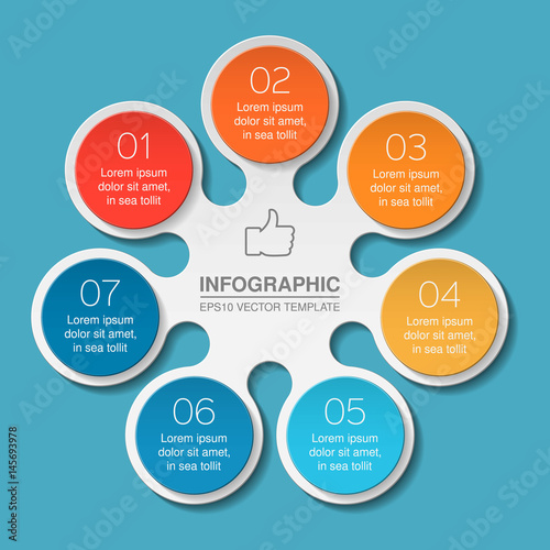 Vector infographic template, 7 options.