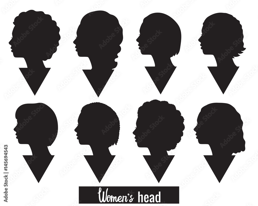 Silhouette of woman head Silhouette of woman head