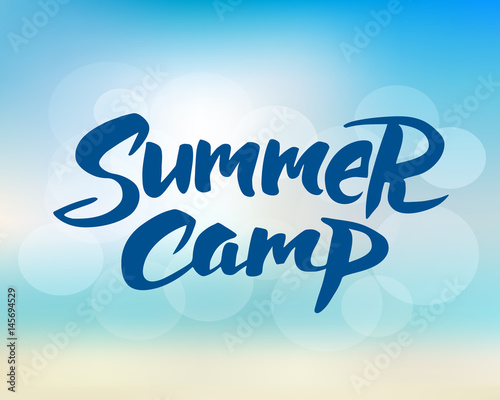 Summer camp hand drawn brush lettering