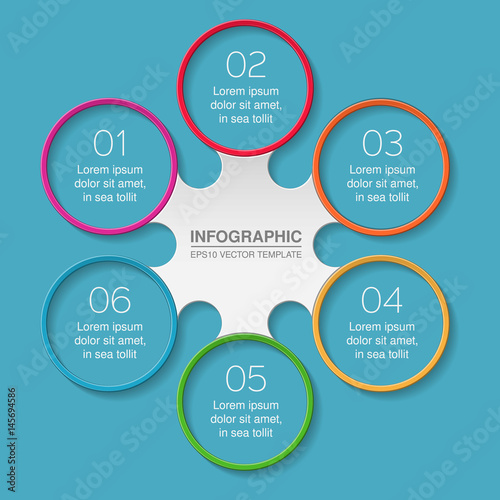 Vector infographic template, 6 options.