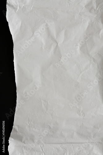 Crumpled torn white paper texture