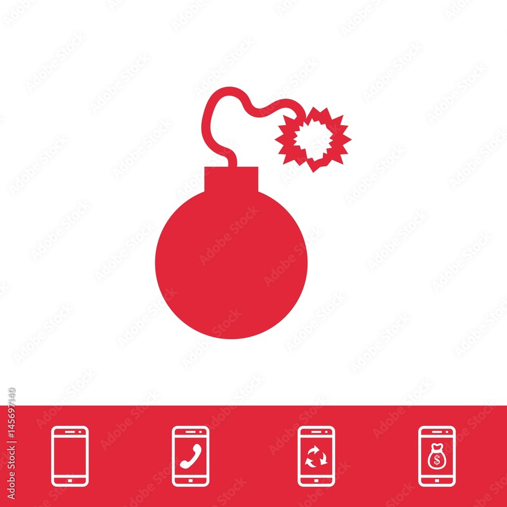 Obraz premium bomb icon stock vector illustration flat design