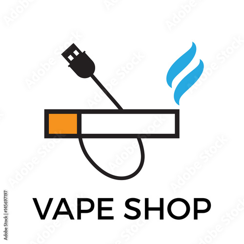 Vape shop sign, vector electronic cigarette illustration