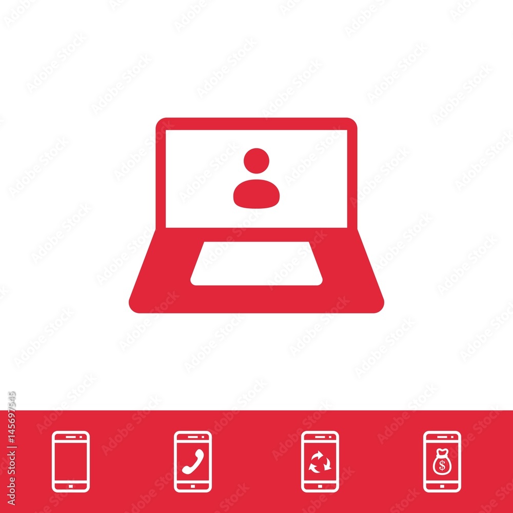 laptop with user icon in the middle vector illustration flat design laptop with user icon in the middle vector illustration flat design