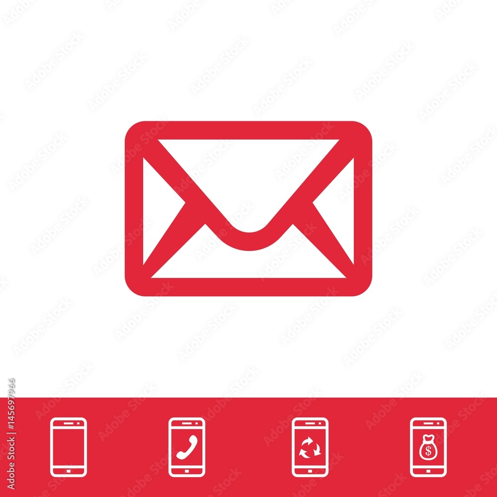 Envelope Mail icon, vector illustration. Flat design style Envelope Mail icon, vector illustration. Flat design style