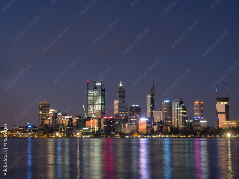 Perth City Skyline at night, Western Australia