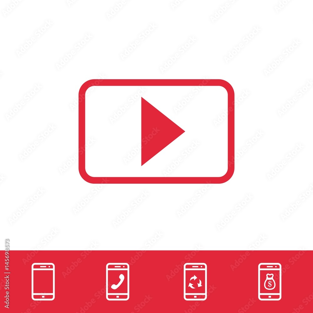 video icon stock vector illustration flat design video icon stock vector illustration flat design