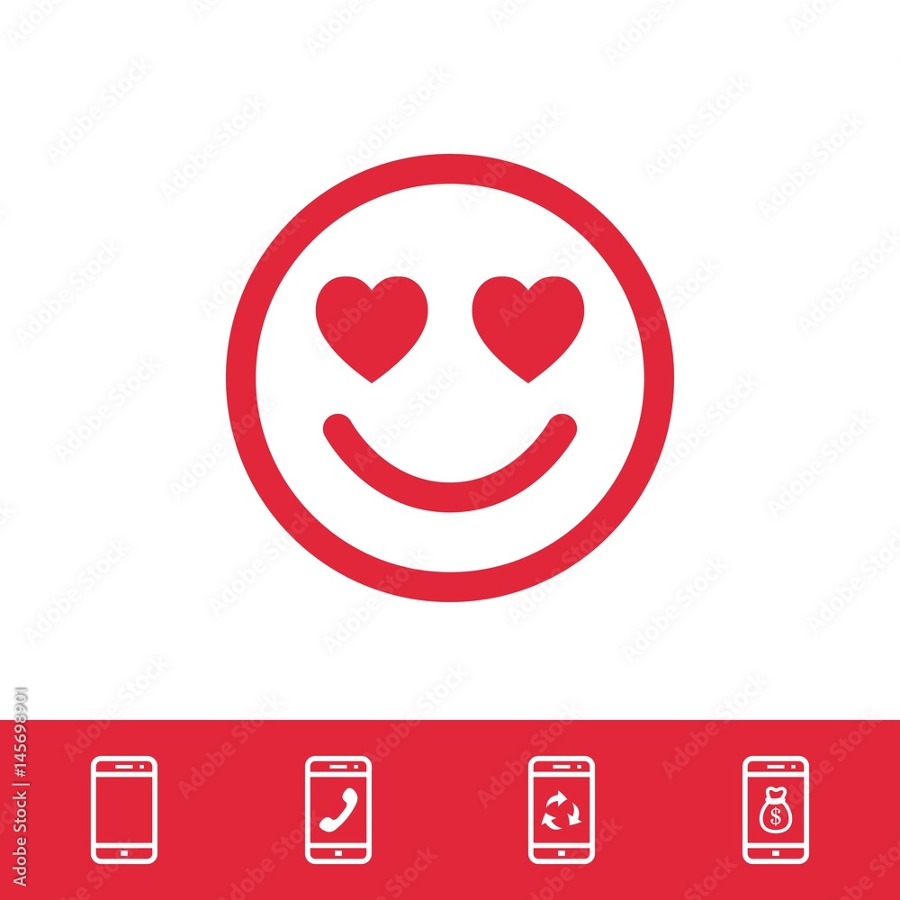 smile with hearts of love icon stock vector illustration flat design smile with hearts of love icon stock vector illustration flat design