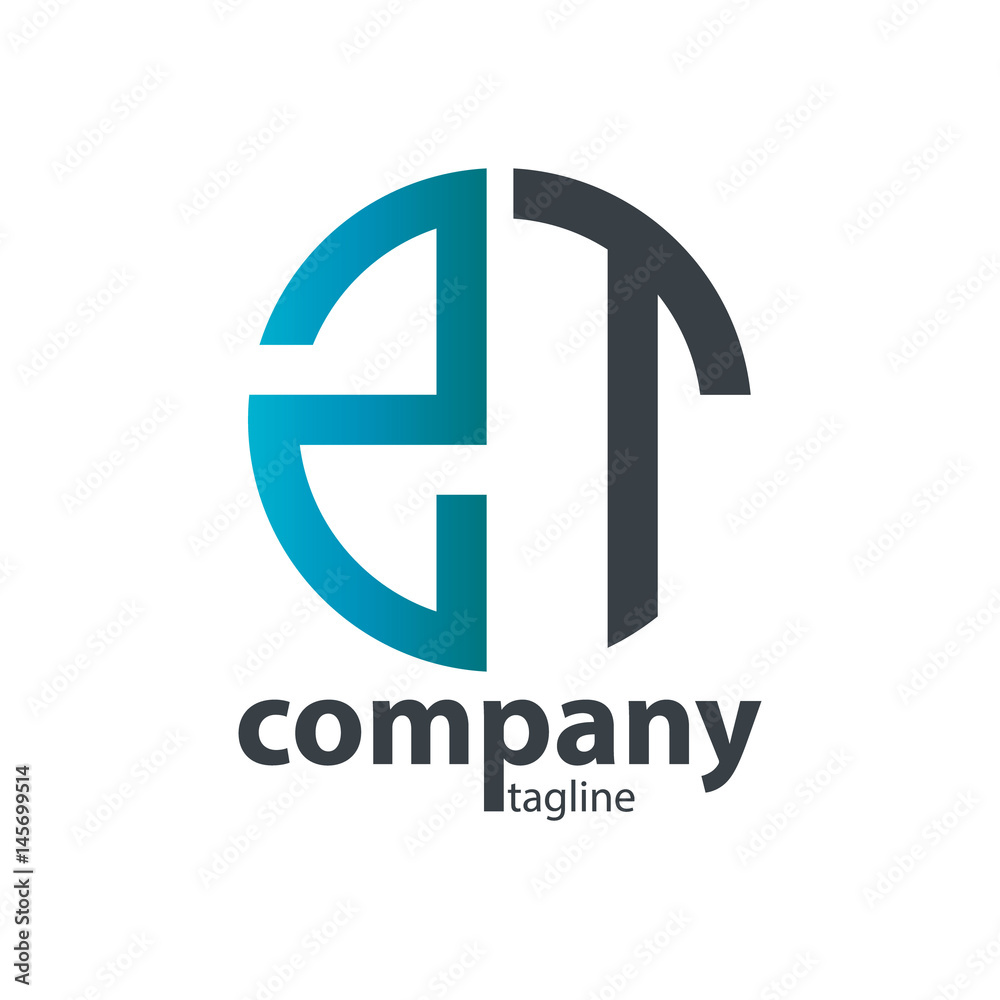 Fototapeta premium Initial Letter ZT With Linked Circle Logo
