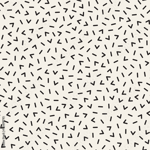 Retro geometric line shapes seamless patterns. Abstract jumble textures. Black and white scattered shapes