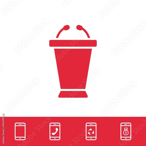 lectern with microphone icon stock vector illustration flat design