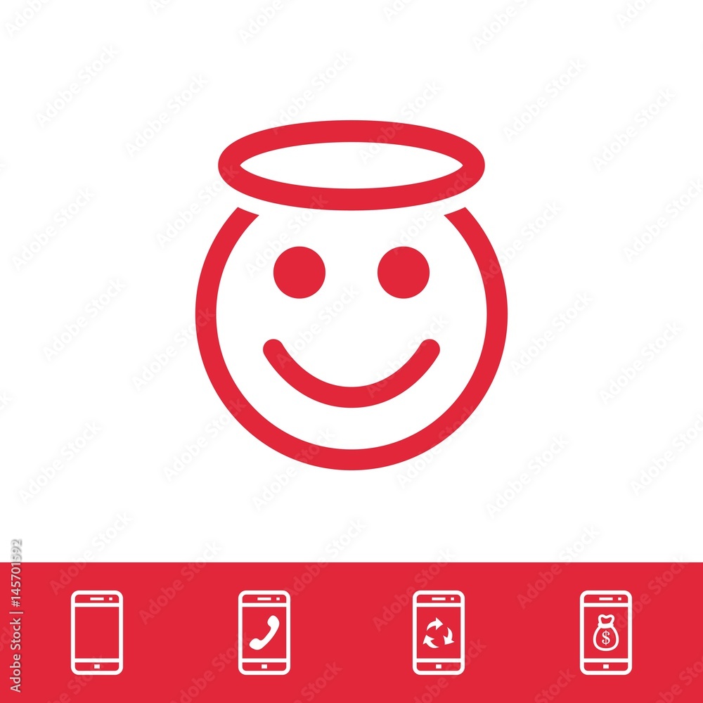 angel smile icon stock vector illustration flat design angel smile icon stock vector illustration flat design