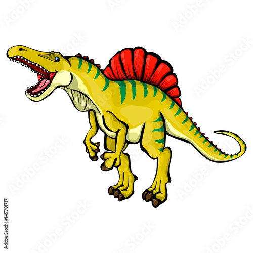 Isolated illustration of a cartoon dinosaur