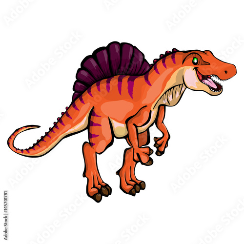 Isolated illustration of a cartoon dinosaur