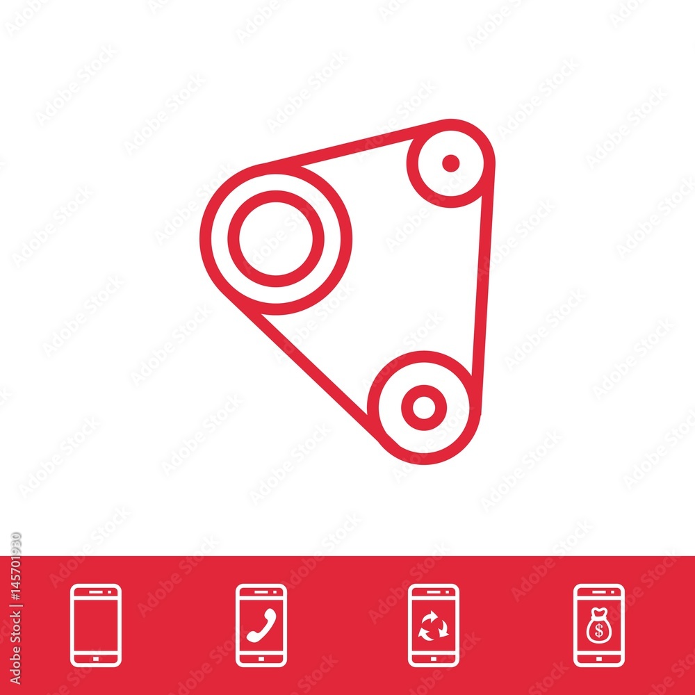 Timing belt icon stock vector illustration flat design Timing belt icon stock vector illustration flat design