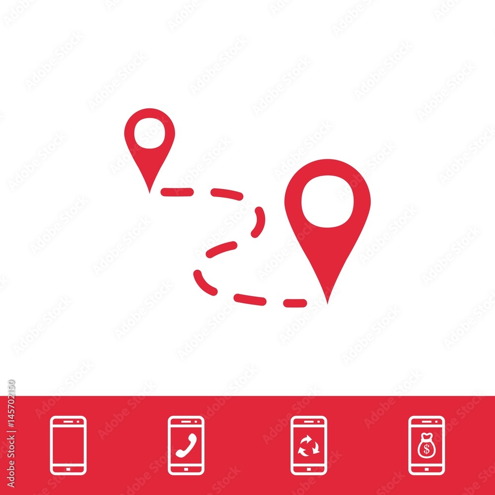 Fototapeta premium label for map icon stock vector illustration flat design