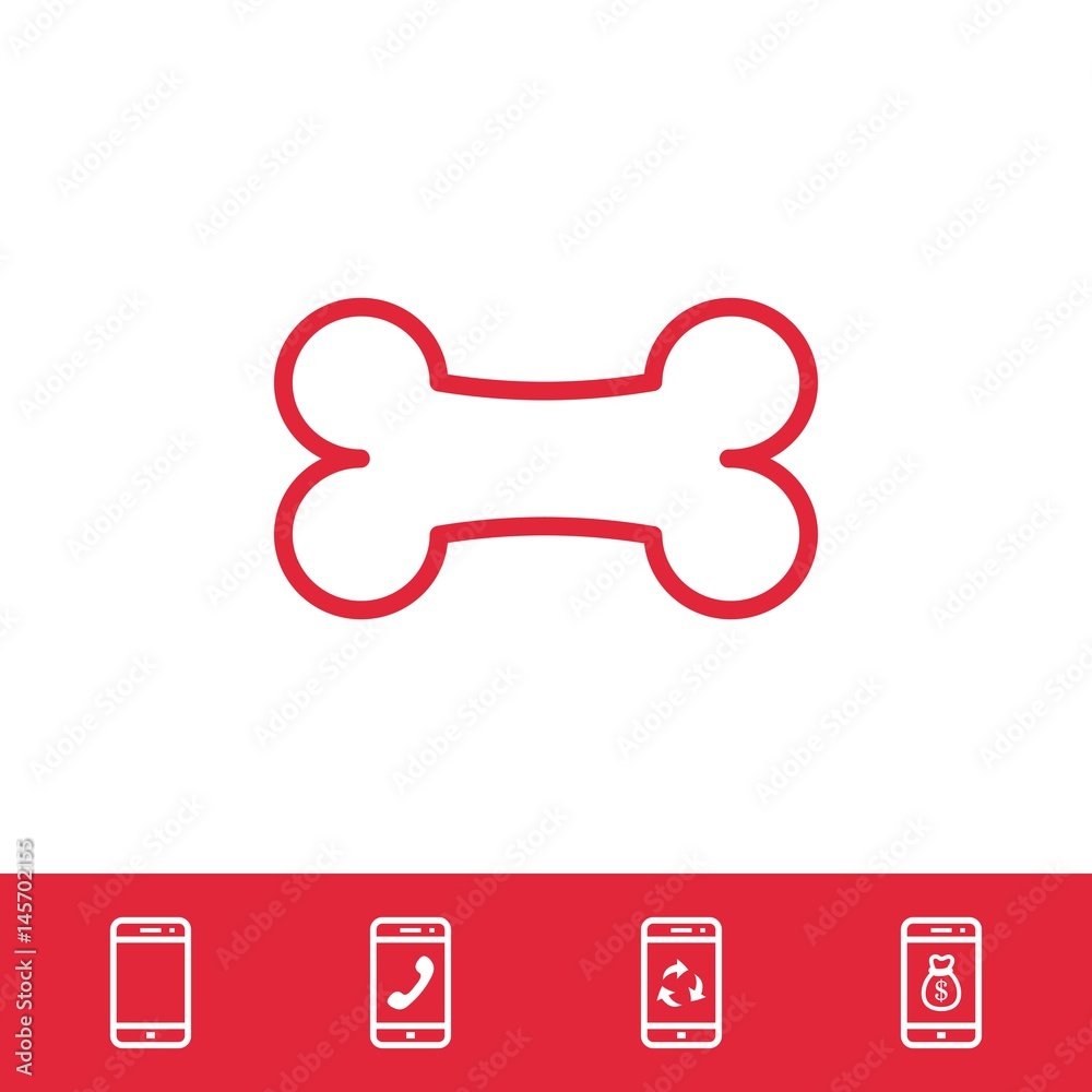 bone icon stock vector illustration flat design bone icon stock vector illustration flat design