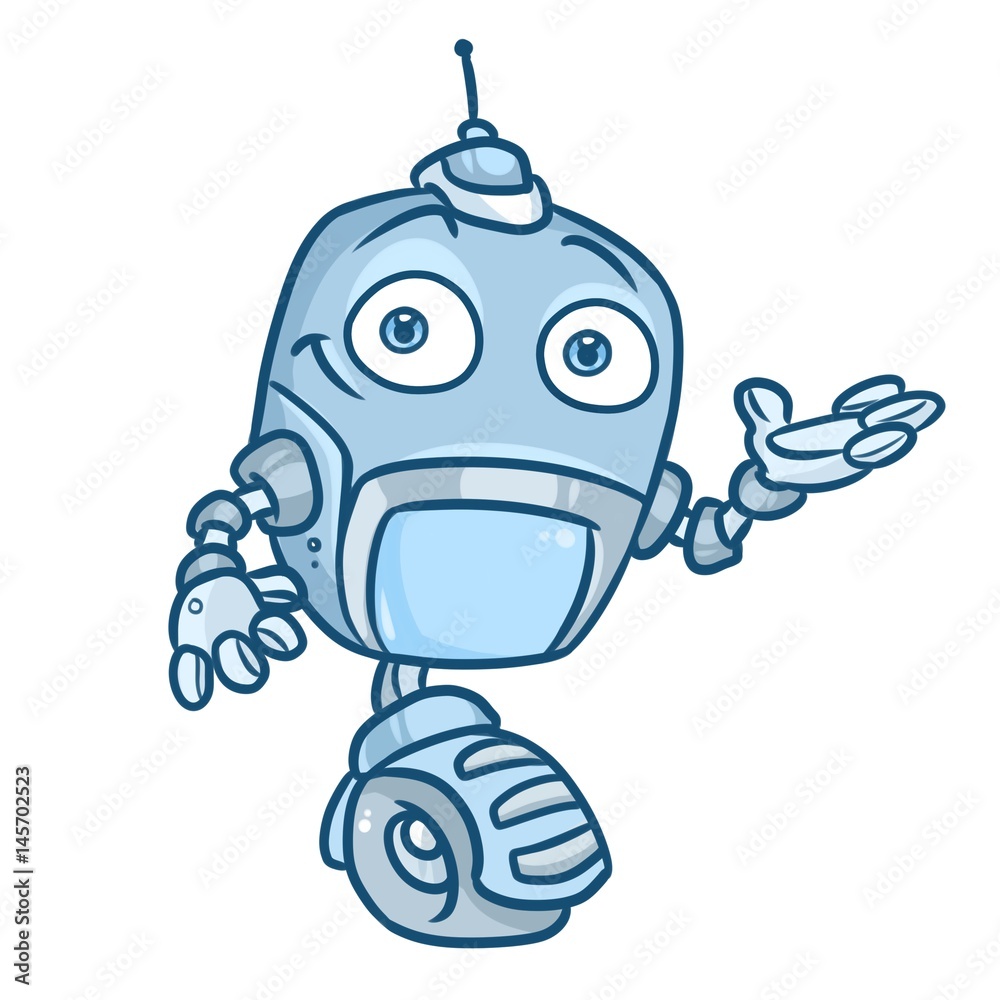 Robot character cartoon illustration isolated image Robot character cartoon illustration isolated image