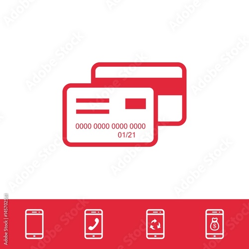 card credit icon stock vector illustration flat design