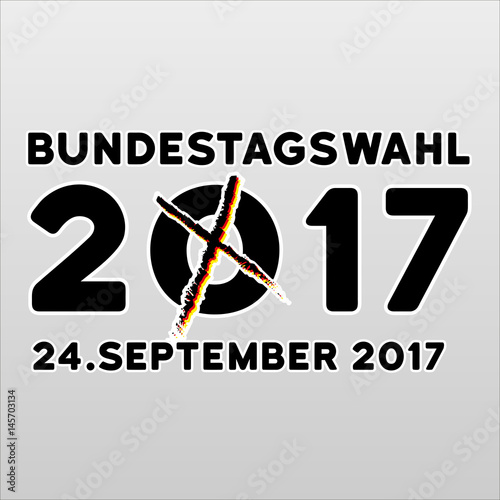 Bundestagswahl 2017 mit Kreuzchen. Eps10.