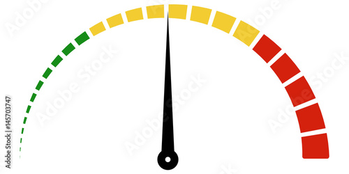 Speed metering icon scale meter broken into sectors, vector