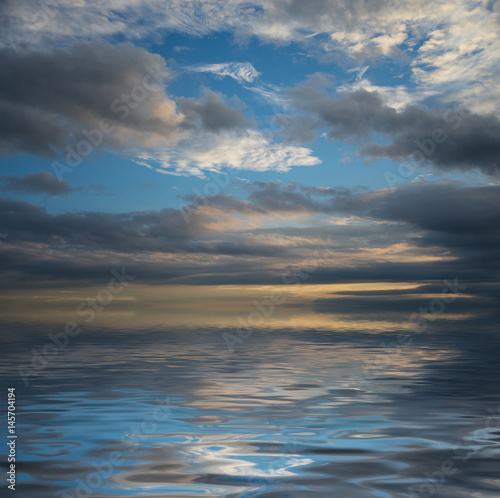 Seascape with dramatic sky