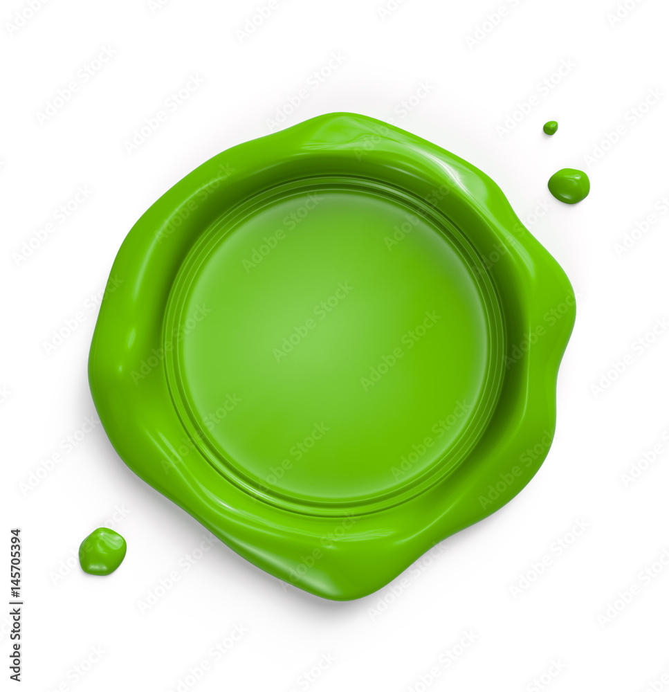 Green wax seal Stock Illustration Adobe Stock