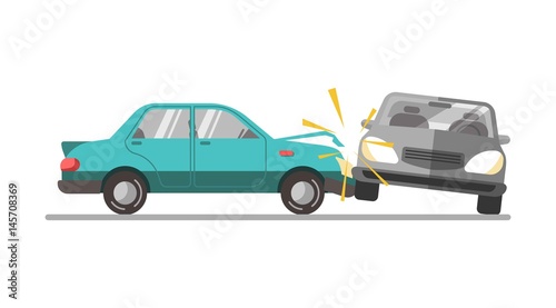 Car accident on a road